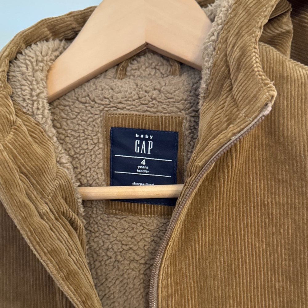 GAP Tan Corduroy Hooded Jacket - Picture 2 of 3